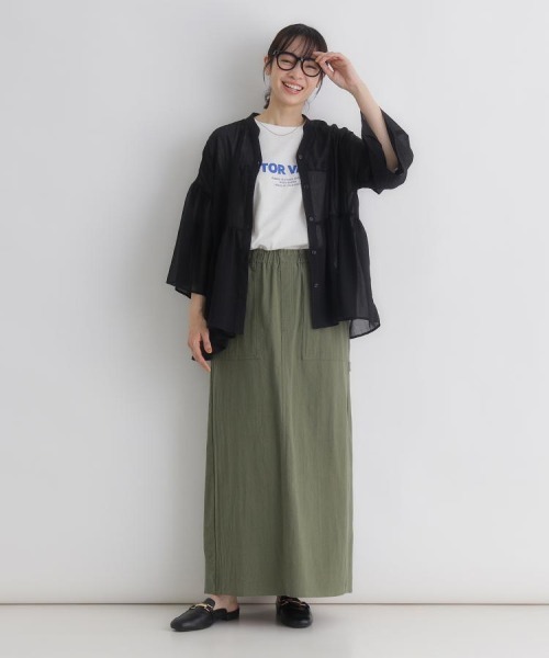 Right-on(ライトオン)の「HONEYSUCKLE ROSE(ハニーサックルローズ)シアーペプラムブラウス(シャツ/ブラウス・レディース・ブラック/ブラウン/オフホワイト・S/M/L)」の22枚目の写真