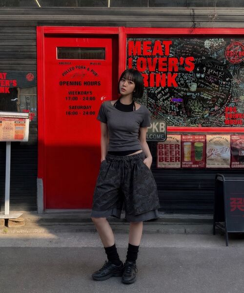 A NOTHING(アナッシング)の「VINTAGE CAMO LAYERED 1/2 PANTS (Charcoal)(その他パンツ・レディース・その他・MEDIUM/LARGE)」の5枚目の写真