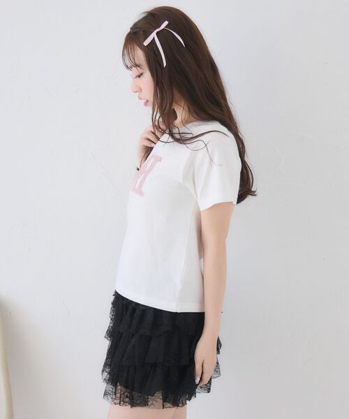 ems excite(エムズエキサイト)の「キルティングロゴTシャツ(Tシャツ/カットソー・レディース・ブルー/オフホワイト/ブラック・FREE)」の5枚目の写真