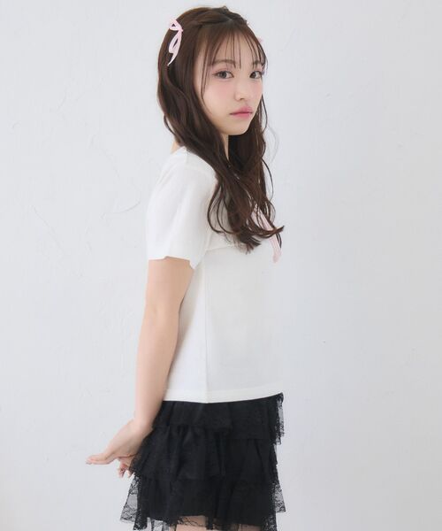 ems excite(エムズエキサイト)の「キルティングロゴTシャツ(Tシャツ/カットソー・レディース・ブルー/オフホワイト/ブラック・FREE)」の7枚目の写真