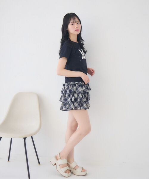 ems excite(エムズエキサイト)の「キルティングロゴTシャツ(Tシャツ/カットソー・レディース・ブルー/オフホワイト/ブラック・FREE)」の19枚目の写真