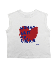 ボネットハート 袖なしTシャツ-ホワイト(Bonnet Sleeveless T white)