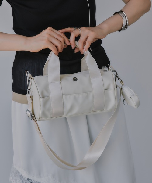 210nouve(トゥージュヌーブ)の「2WAY ナイロン サークル ミニ ボストン バッグ(ボストンバッグ・レディース・グレー/ブラック/ホワイト・FREE)」の2枚目の写真
