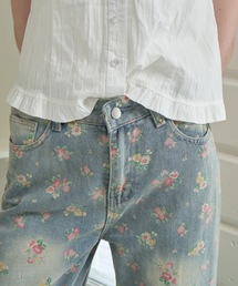 花柄プリントデニム/floral print denim