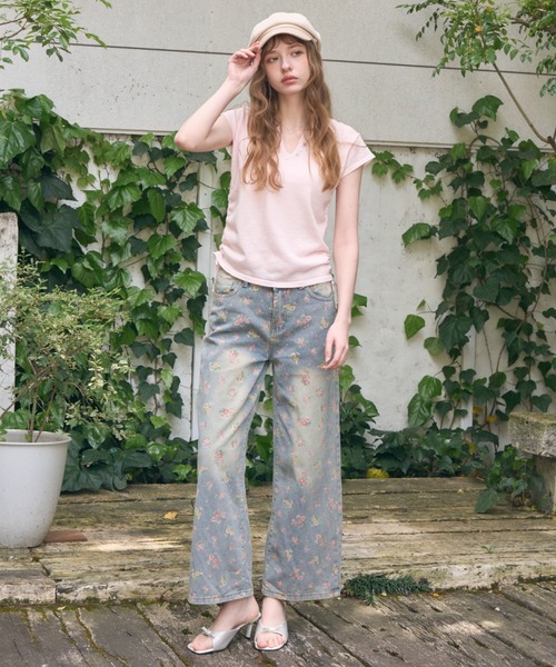 Birthday room(バースデイルーム)の「花柄プリントデニム/floral print denim(デニムパンツ・レディース・その他・FREE)」の8枚目の写真