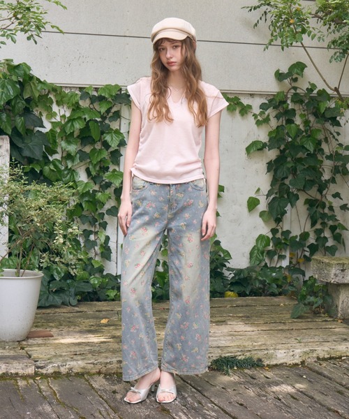 Birthday room(バースデイルーム)の「花柄プリントデニム/floral print denim(デニムパンツ・レディース・その他・FREE)」の6枚目の写真