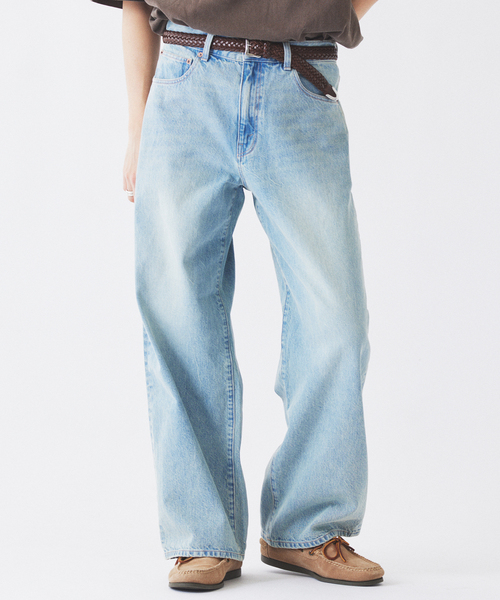 JOURNAL STANDARD relume(ジャーナルスタンダード レリューム)の「スモーキーデニム 11oz フェード ワイドパンツ(デニムパンツ・メンズ・ブルー系その他/コバルトブルー/ブラックミックス・LARGE/MEDIUM)」の13枚目の写真