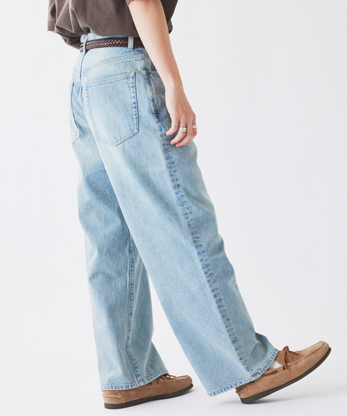 JOURNAL STANDARD relume(ジャーナルスタンダード レリューム)の「スモーキーデニム 11oz フェード ワイドパンツ(デニムパンツ・メンズ・ブルー系その他/コバルトブルー/ブラックミックス・LARGE/MEDIUM)」の13枚目の写真