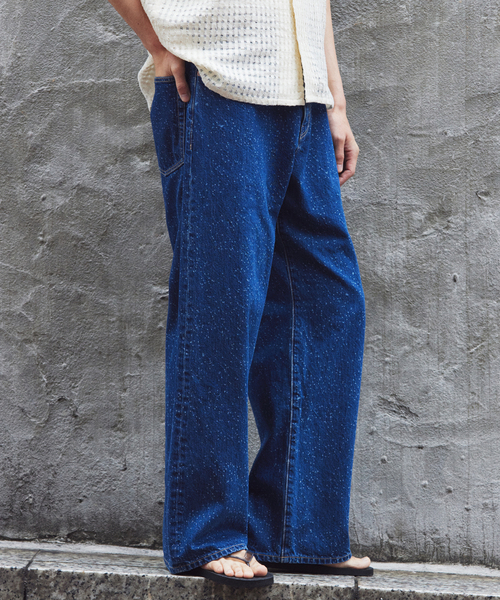 スモーキーデニム 11oz フェード ワイドパンツ（デニムパンツ