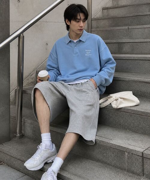 LENGAGEMENT(ランガージュマン)の「AGIR Salt-Washed Crop Polo Sweatshirt (Indian Pink)(スウェット・レディース・ピンク・1/2)」の7枚目の写真