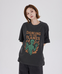 DYSFUNCT（ディスファンクト）の「IN THE FLAMES PIGMENT T-SHIRT(CHARCOAL)（Tシャツ/カットソー）」