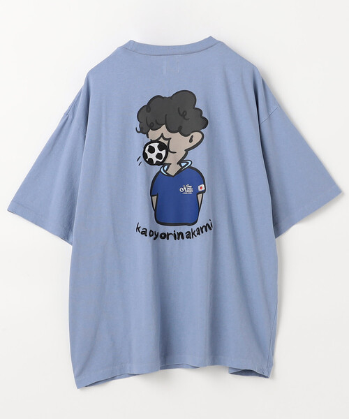 kaoyorinakami(カオヨリナカミ)の「kaoyorinakami × FREAK'S STORE/カオヨリナカミ 別注 サッカーボールボーイ Tee(Tシャツ/カットソー・メンズ・サックスブルー/オフホワイト/チャコールグレー・MEDIUM/SMALL/LARGE)」の5枚目の写真