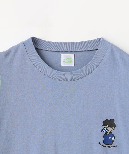 kaoyorinakami(カオヨリナカミ)の「kaoyorinakami × FREAK'S STORE/カオヨリナカミ 別注 サッカーボールボーイ Tee(Tシャツ/カットソー・メンズ・サックスブルー/オフホワイト/チャコールグレー・MEDIUM/SMALL/LARGE)」の7枚目の写真