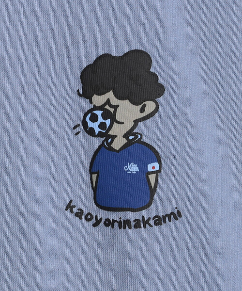 kaoyorinakami(カオヨリナカミ)の「kaoyorinakami × FREAK'S STORE/カオヨリナカミ 別注 サッカーボールボーイ Tee(Tシャツ/カットソー・メンズ・サックスブルー/オフホワイト/チャコールグレー・MEDIUM/SMALL/LARGE)」の8枚目の写真