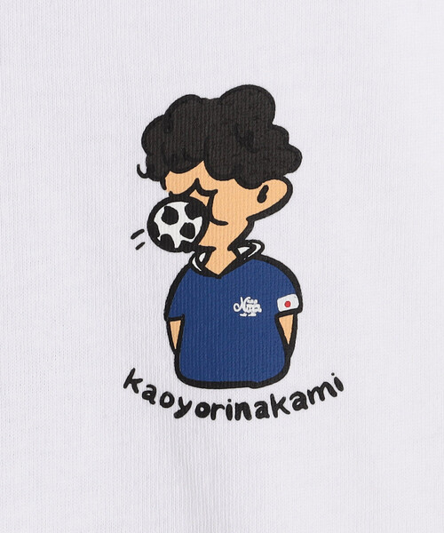 kaoyorinakami(カオヨリナカミ)の「kaoyorinakami × FREAK'S STORE/カオヨリナカミ 別注 サッカーボールボーイ Tee(Tシャツ/カットソー・メンズ・サックスブルー/オフホワイト/チャコールグレー・MEDIUM/SMALL/LARGE)」の13枚目の写真