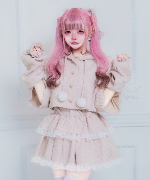 nyanMe(ニャンミー)の「ついーどすかーと♪(スカート・レディース・ブラック/ピンク・FREE)」の2枚目の写真