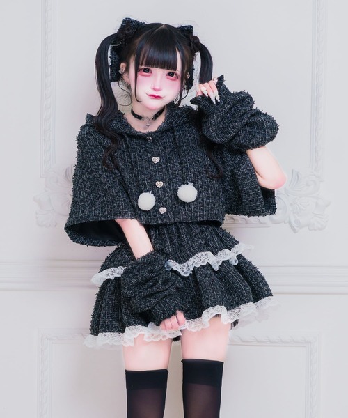 nyanMe(ニャンミー)の「ついーどすかーと♪(スカート・レディース・ブラック/ピンク・FREE)」の1枚目の写真