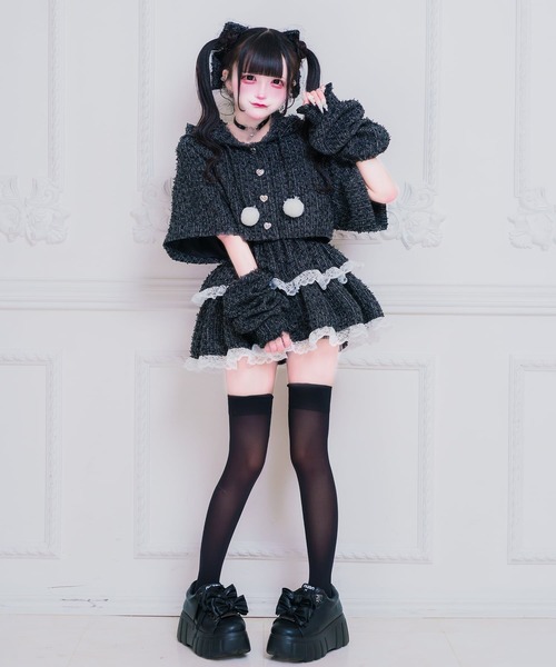 nyanMe(ニャンミー)の「ついーどすかーと♪(スカート・レディース・ブラック/ピンク・FREE)」の3枚目の写真