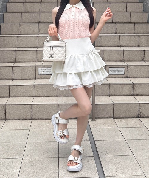 INGNI(イング)の「襟配色ノースリポロニット(ニット/セーター・レディース・ブラック×ホワイト/アイボリー系3/ピンク系2・M)」の19枚目の写真