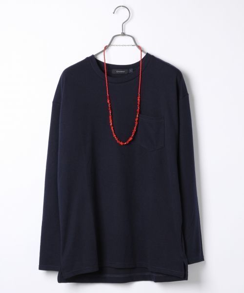 RAGEBLUE（レイジブルー）の「TRPUオーバーポケットTシャツ長袖/712898（Tシャツ/カットソー・メンズ・グレー/ホワイト/ネイビー・MEDIUM/LARGE）」の3枚目の写真