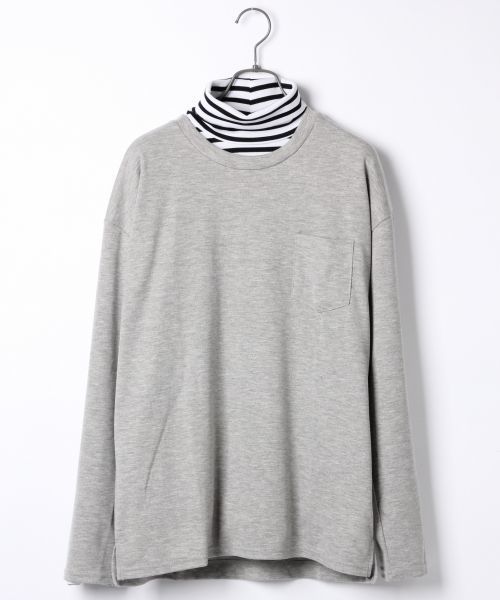 RAGEBLUE（レイジブルー）の「TRPUオーバーポケットTシャツ長袖/712898（Tシャツ/カットソー・メンズ・グレー/ホワイト/ネイビー・MEDIUM/LARGE）」の2枚目の写真