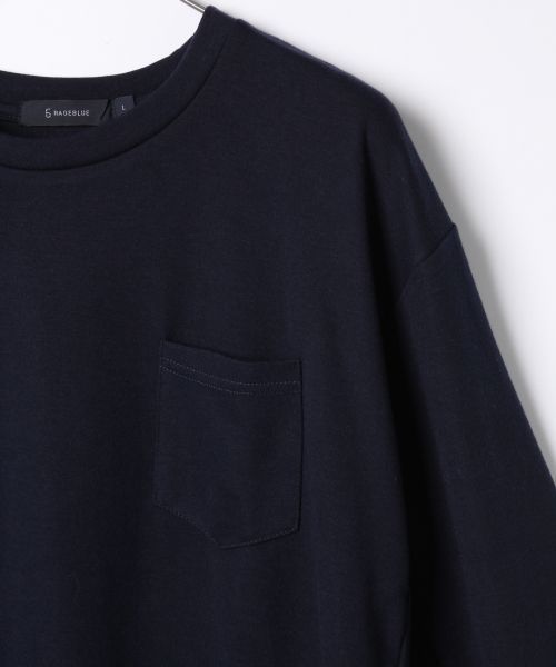RAGEBLUE（レイジブルー）の「TRPUオーバーポケットTシャツ長袖/712898（Tシャツ/カットソー・メンズ・グレー/ホワイト/ネイビー・MEDIUM/LARGE）」の15枚目の写真