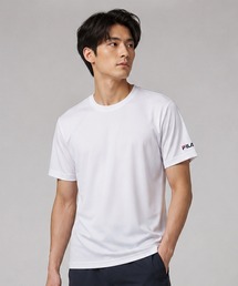 【FILA フィラ】 メンズ 半袖インナー 丸首 スクエアメッシュ ドライ 無地