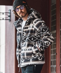 mpa4152- Ortega Pattern Fleece Hoodie フリースフーデッドパーカー(F26A170)