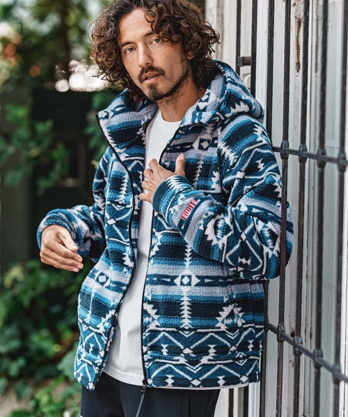 felkod(フィルコッド)の「mpa4152- Ortega Pattern Fleece Hoodie フリースフーデッドパーカー(F26A170)(パーカー・メンズ・ネイビー/ブラック・S/M/L)」の3枚目の写真