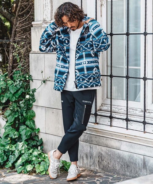 felkod(フィルコッド)の「mpa4152- Ortega Pattern Fleece Hoodie フリースフーデッドパーカー(F26A170)(パーカー・メンズ・ネイビー/ブラック・S/M/L)」の7枚目の写真
