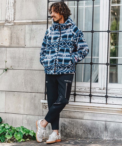 felkod(フィルコッド)の「mpa4152- Ortega Pattern Fleece Hoodie フリースフーデッドパーカー(F26A170)(パーカー・メンズ・ネイビー/ブラック・S/M/L)」の8枚目の写真