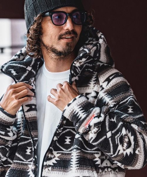 felkod(フィルコッド)の「mpa4152- Ortega Pattern Fleece Hoodie フリースフーデッドパーカー(F26A170)(パーカー・メンズ・ネイビー/ブラック・S/M/L)」の11枚目の写真