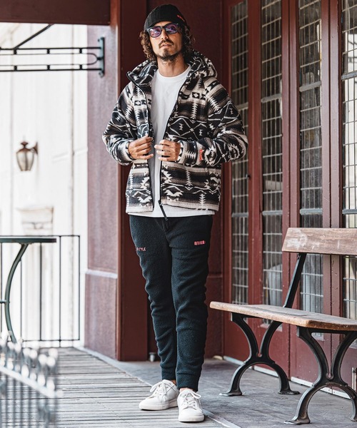 felkod(フィルコッド)の「mpa4152- Ortega Pattern Fleece Hoodie フリースフーデッドパーカー(F26A170)(パーカー・メンズ・ネイビー/ブラック・S/M/L)」の12枚目の写真