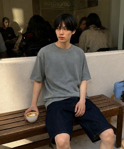 BASIC LABEL（ベーシックラベル）の「Epeuel Pigment-Dyed Short-Sleeve T-shirt 5 Color [BLSF_0001]（Tシャツ/カットソー・レディース・グレー/チャコール/ベージュ/スカイブルー/グリーン・SMALL/MEDIUM/LARGE/X-LARGE）」の11枚目の写真