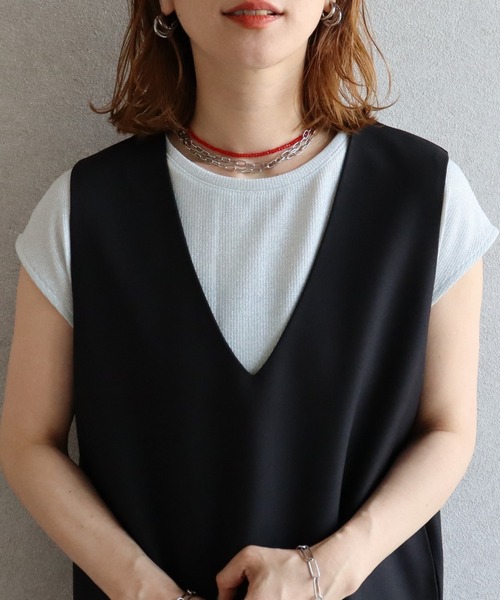 zena（ジェナ）の「ラメリブフレンチトップス（Tシャツ/カットソー・レディース・グレー/ブラック・FREE）」の6枚目の写真