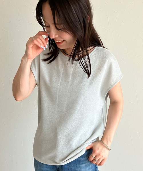 zena（ジェナ）の「ラメリブフレンチトップス（Tシャツ/カットソー・レディース・グレー/ブラック・FREE）」の7枚目の写真