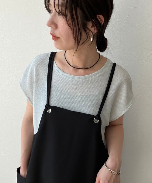 zena（ジェナ）の「ラメリブフレンチトップス（Tシャツ/カットソー・レディース・グレー/ブラック・FREE）」の8枚目の写真