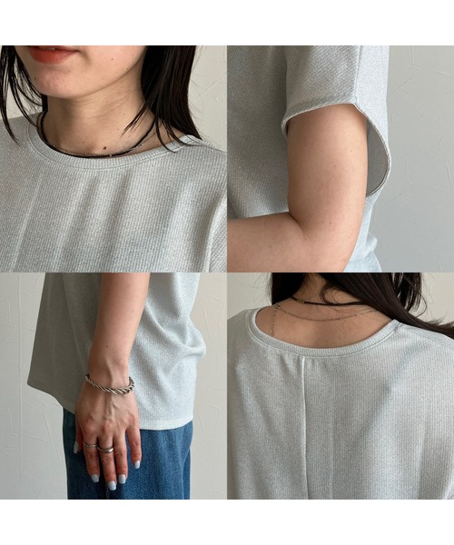 zena（ジェナ）の「ラメリブフレンチトップス（Tシャツ/カットソー・レディース・グレー/ブラック・FREE）」の10枚目の写真