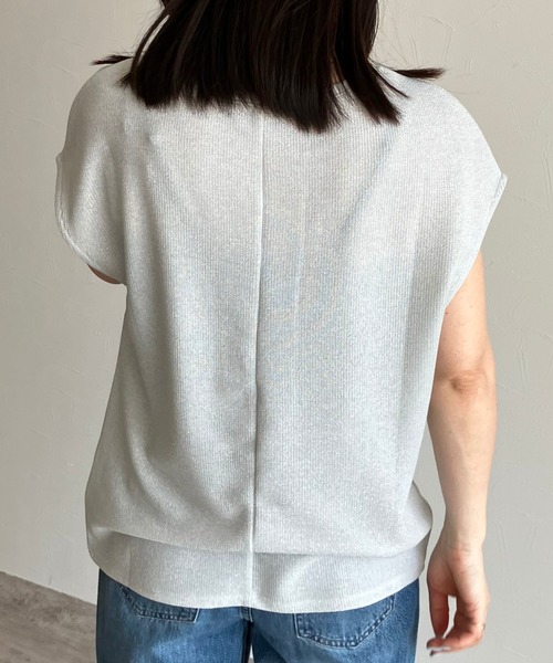 zena（ジェナ）の「ラメリブフレンチトップス（Tシャツ/カットソー・レディース・グレー/ブラック・FREE）」の9枚目の写真