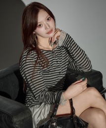 CeLess | Frill Lace Border Sheer Cardigan / フリルレースボーダーシアーカーディガン(シャツ/ブラウス)