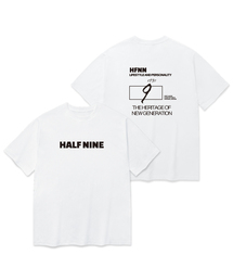 HALFNINE（ハーフナイン）の「スクエアハーフレタリング半袖Tシャツ I05BRD_HBX11336（Tシャツ/カットソー）」