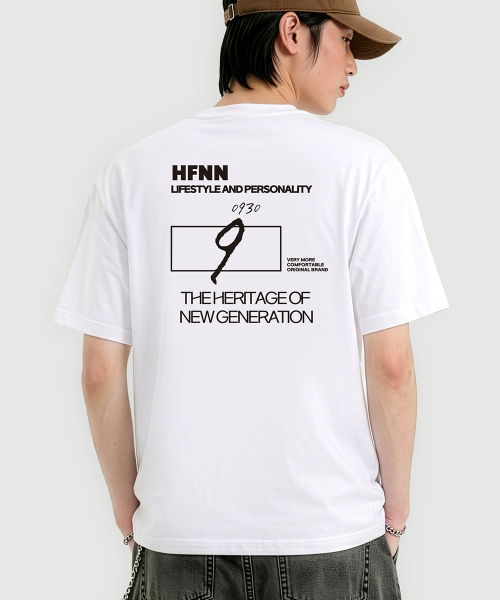 HALFNINE(ハーフナイン)の「スクエアハーフレタリング半袖Tシャツ I05BRD_HBX11336(Tシャツ/カットソー・メンズ・ホワイト/ブラック・SMALL/MEDIUM/LARGE/X-LARGE)」の4枚目の写真