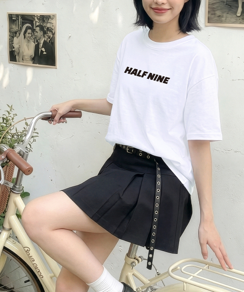 HALFNINE(ハーフナイン)の「スクエアハーフレタリング半袖Tシャツ I05BRD_HBX11336(Tシャツ/カットソー・メンズ・ホワイト/ブラック・SMALL/MEDIUM/LARGE/X-LARGE)」の8枚目の写真