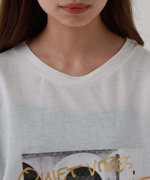 atONE(アットワン)の「接触冷感 箔×ヴィンテージカーフォトプリント カノコ Tシャツ 半袖(Tシャツ/カットソー・レディース・ブラック×シルバー/ホワイト×ゴールド・M)」の12枚目の写真