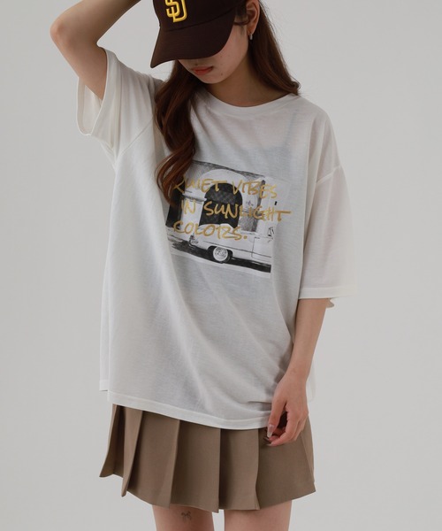 atONE(アットワン)の「接触冷感 箔×ヴィンテージカーフォトプリント カノコ Tシャツ 半袖(Tシャツ/カットソー・レディース・ブラック×シルバー/ホワイト×ゴールド・M)」の18枚目の写真