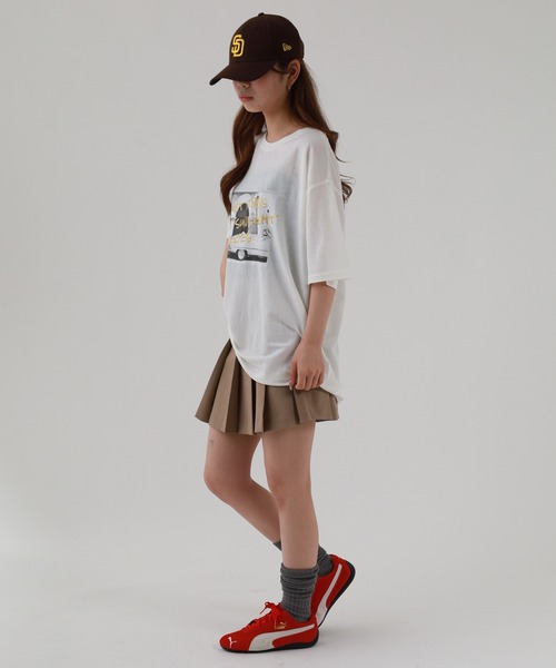 atONE(アットワン)の「接触冷感 箔×ヴィンテージカーフォトプリント カノコ Tシャツ 半袖(Tシャツ/カットソー・レディース・ブラック×シルバー/ホワイト×ゴールド・M)」の9枚目の写真