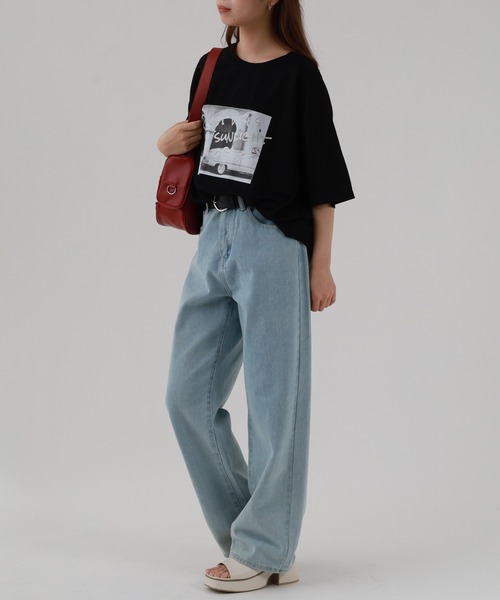 atONE(アットワン)の「接触冷感 箔×ヴィンテージカーフォトプリント カノコ Tシャツ 半袖(Tシャツ/カットソー・レディース・ブラック×シルバー/ホワイト×ゴールド・M)」の8枚目の写真