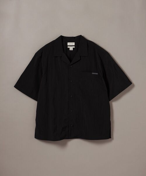 Calvin Klein(カルバン・クライン)の「ショートスリーブソリッドキャンプカラーシャツ(シャツ/ブラウス・メンズ・ブラック・M/L/S)」の3枚目の写真