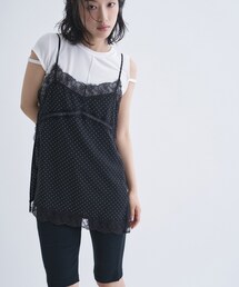 CODE A（コードエー）の「dot lingerie lace cami（キャミソール）」