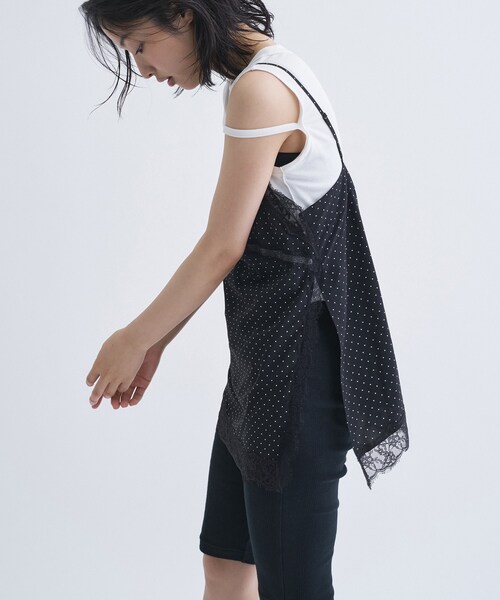 CODE A(コードエー)の「dot lingerie lace cami(タンクトップ・レディース・ホワイト系8/ブルー系その他7/ブラック系5・00)」の5枚目の写真